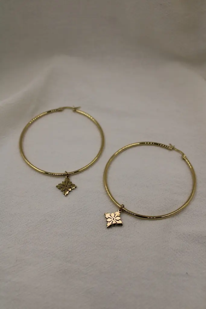 Kaute Tivaevae Hoop Earrings GOLD