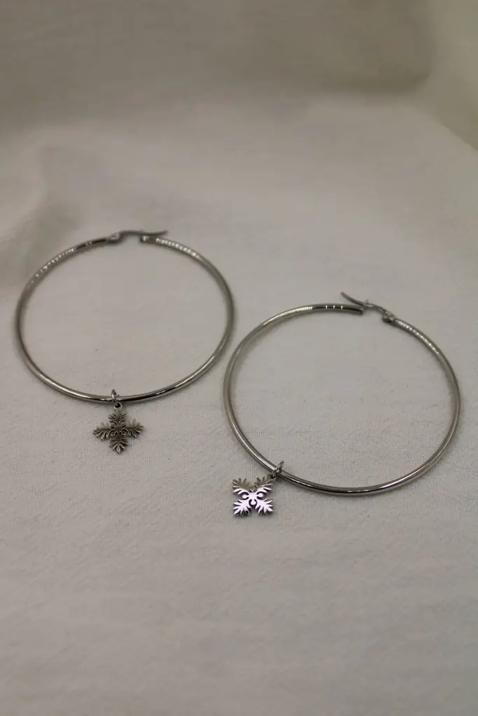 Kuru Tivaevae Hoop Earrings SILVER 