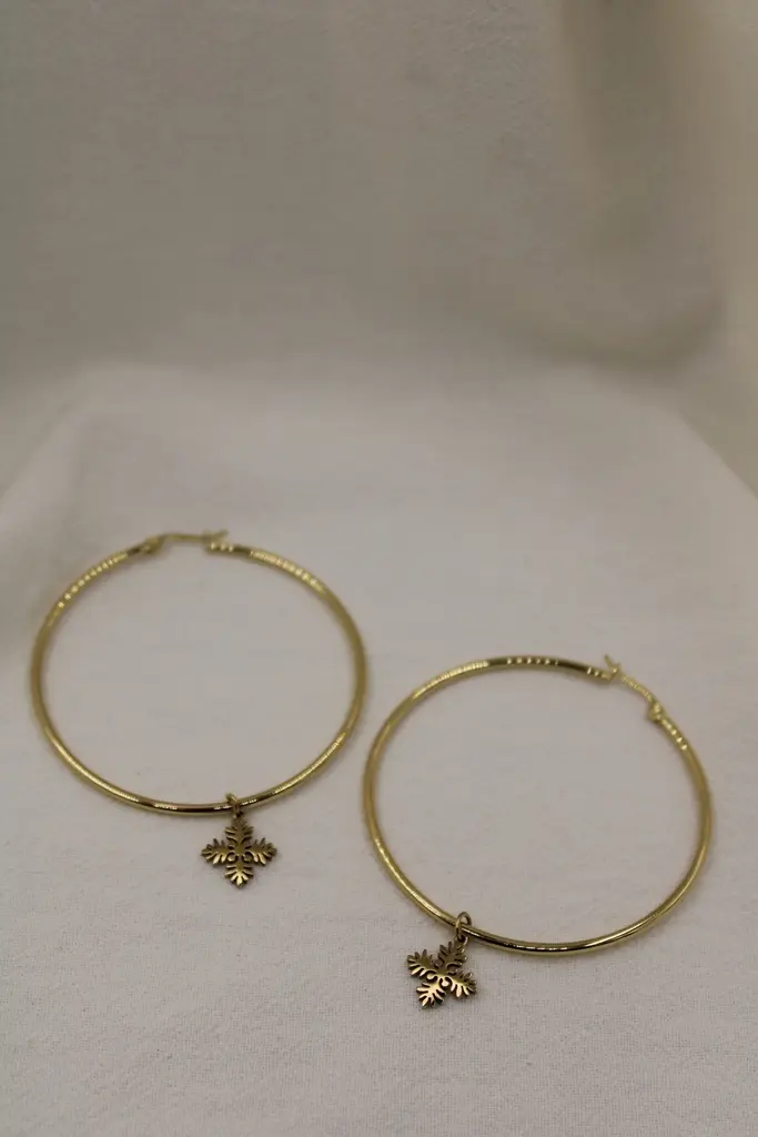 Kuru Tivaevae Hoop Earrings GOLD 